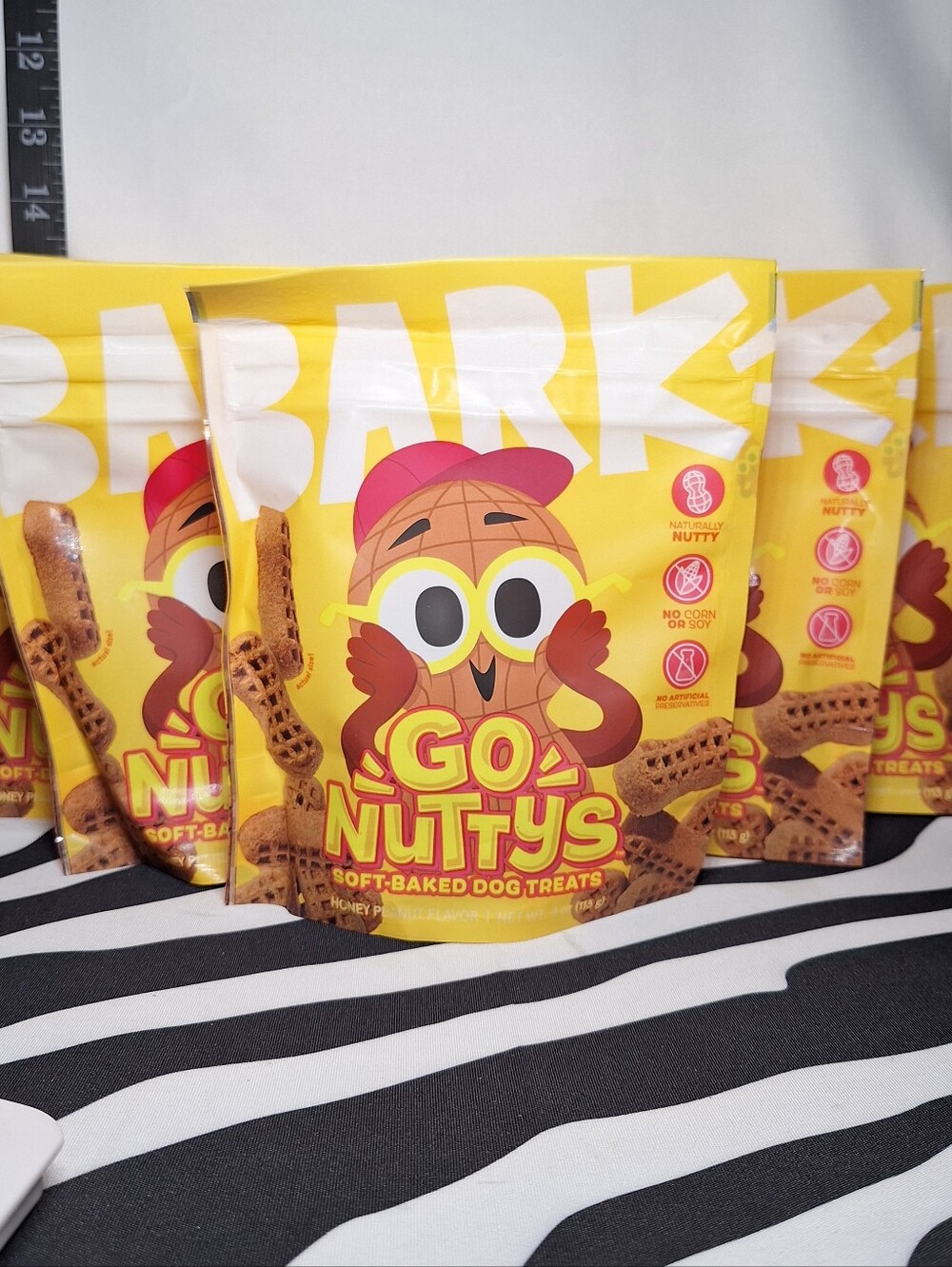 NWT Bark Go Nuttys Soft Baked Dog Treats- 5 pack, 5x 4oz Bags